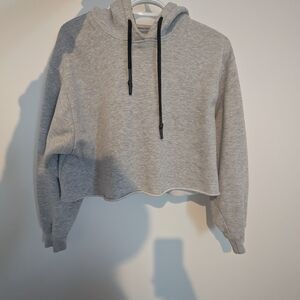 Gray Cropped Hoodie